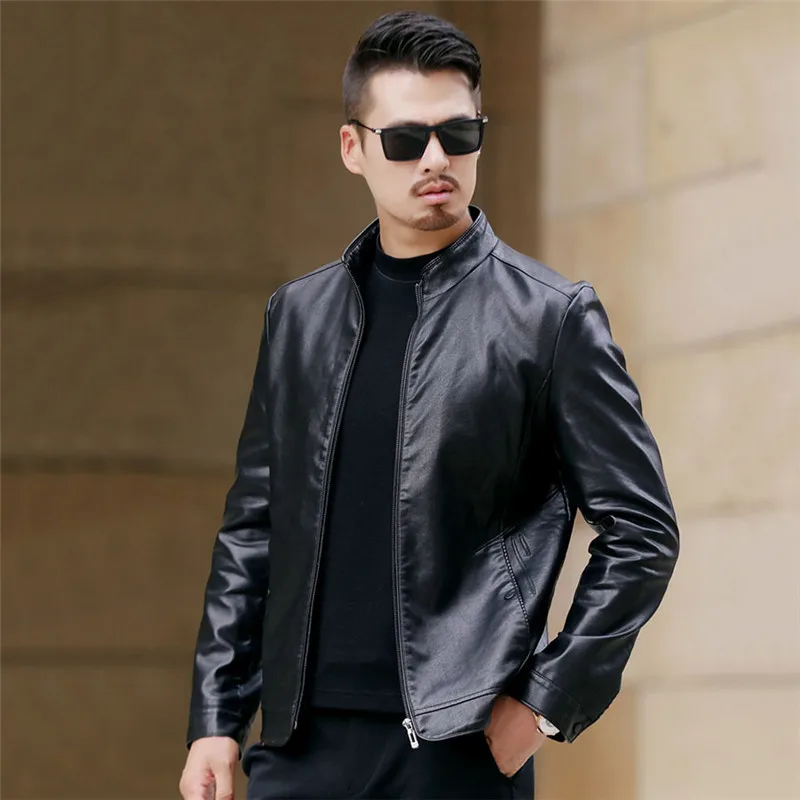 Мужская M 4XL кожаная куртка весна осень 2019 новая мужская модная классическая