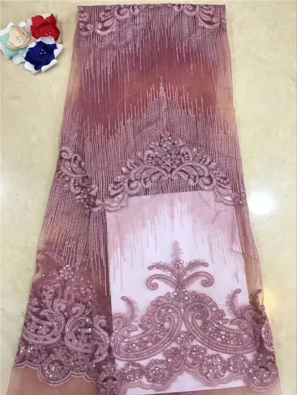Most fashion Embroidered african tulle lace cloth beaded french mesh material for wedding/party dress PNZ806(5yards/lot) | Дом и сад