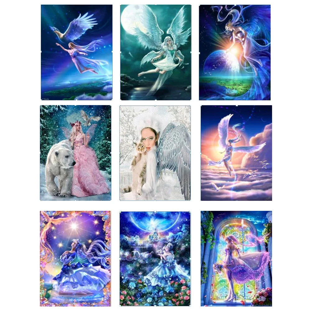 Fairly Diamond Painting full square snow fairly DIY embroidery round flower angel Mosaic painting 5D drill | Дом и сад
