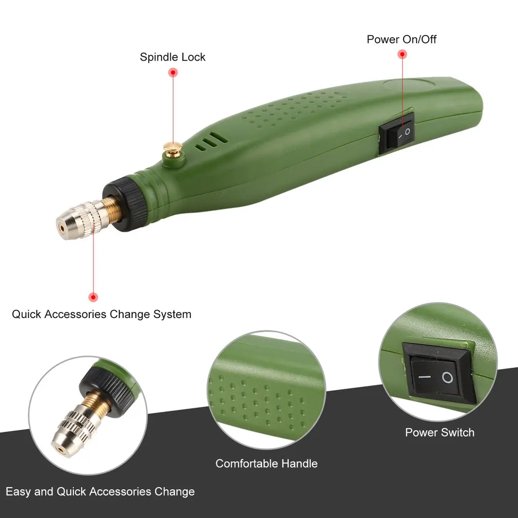 12W Electric Drill Mini Grinder Set Drilling Engraving DIY Power Rotary Tool Kit Grinding Polishing Engraver Pen 14000r/min | Инструменты