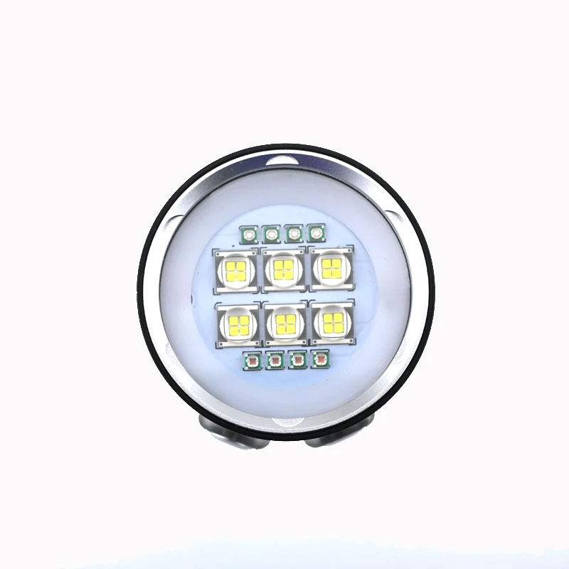 Светодиодные подводные видео 20000 люмен 6x CREE SST-90 белый светодиод+ 4x красный свет+ 4x УФ/синий свет Водонепроницаемый Дайвинг фонарик