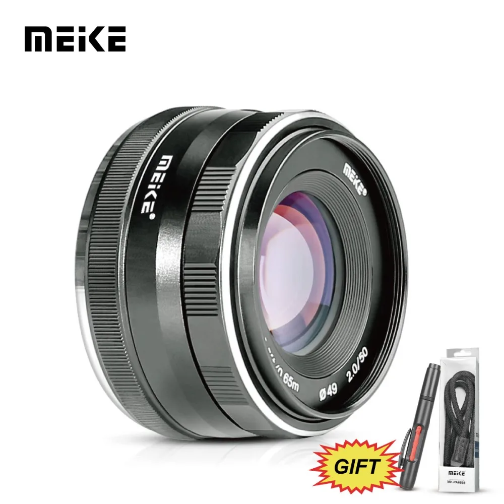Meike MK 50 мм f 2,0 объектив с большой апертурой ручной фокусировки для камер Micro 4/3 Olympus usem10 Mark ii/EM5/EM1 и Panasonic+ Бесплатный подарок
