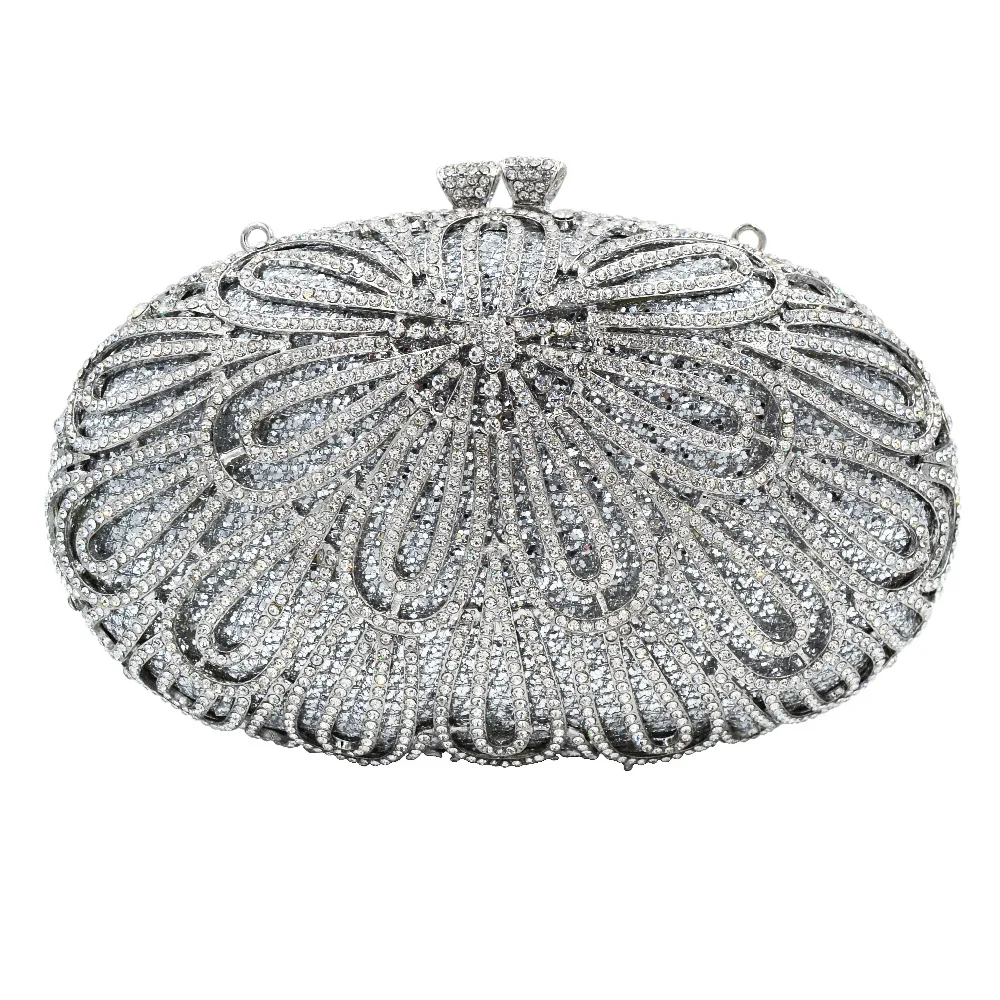 Gold Silver Fashion Deluxe rhinestone Crystal Clutch Purse banquet Bag Women Green Evening bag pochette SC640 | Багаж и сумки