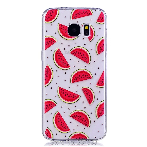 C-ku Cartoon Flower Fruit Soft TPU Case For Samsung Galaxy J4 J6 S7 EDGE S8 PLUS S9 J310 J510 J710 Watermelon Skin Cover 100pcs | Мобильные
