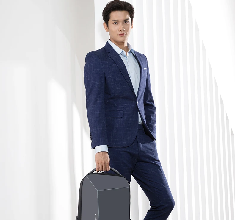 BALANG Design Men Backpack Fit 15.6 inch Laptop USB Recharging Multi-layer Space Travel Male Bag Anti-thief Mochila