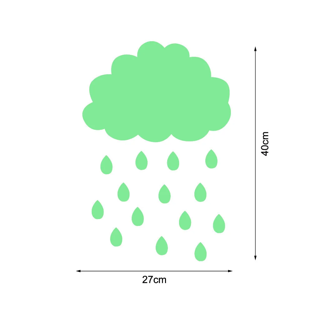 Фосфоресцирующий дождь облако Fosforescente Светящиеся Настенные наклейки ТВ обои