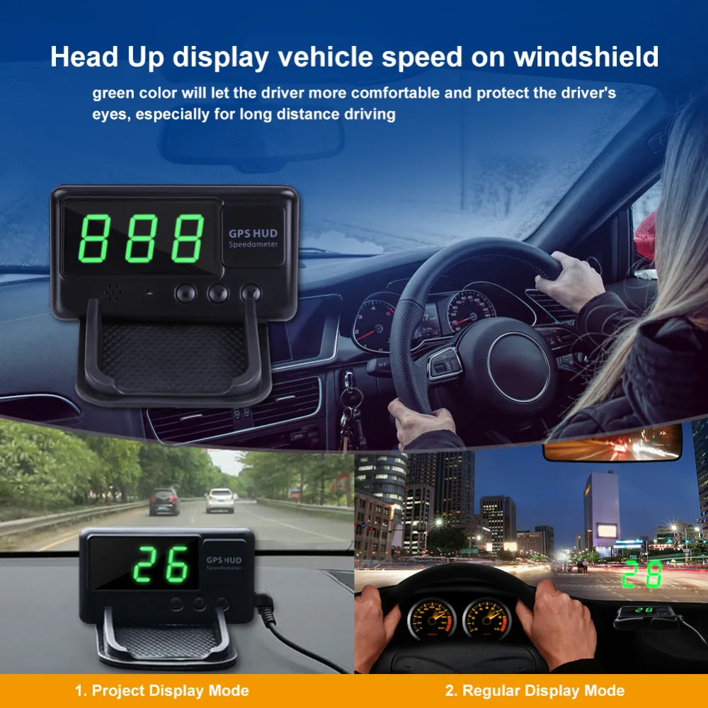 Универсальный автомобильный HUD GPS Спидометр для мотоцикла дисплей лобовое стекло