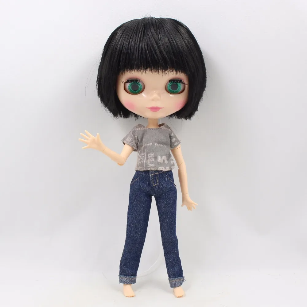 Кукла ICY DBS Blyth для мальчика BL9601 черный короткий сустав волос белая кожа 1/6 30