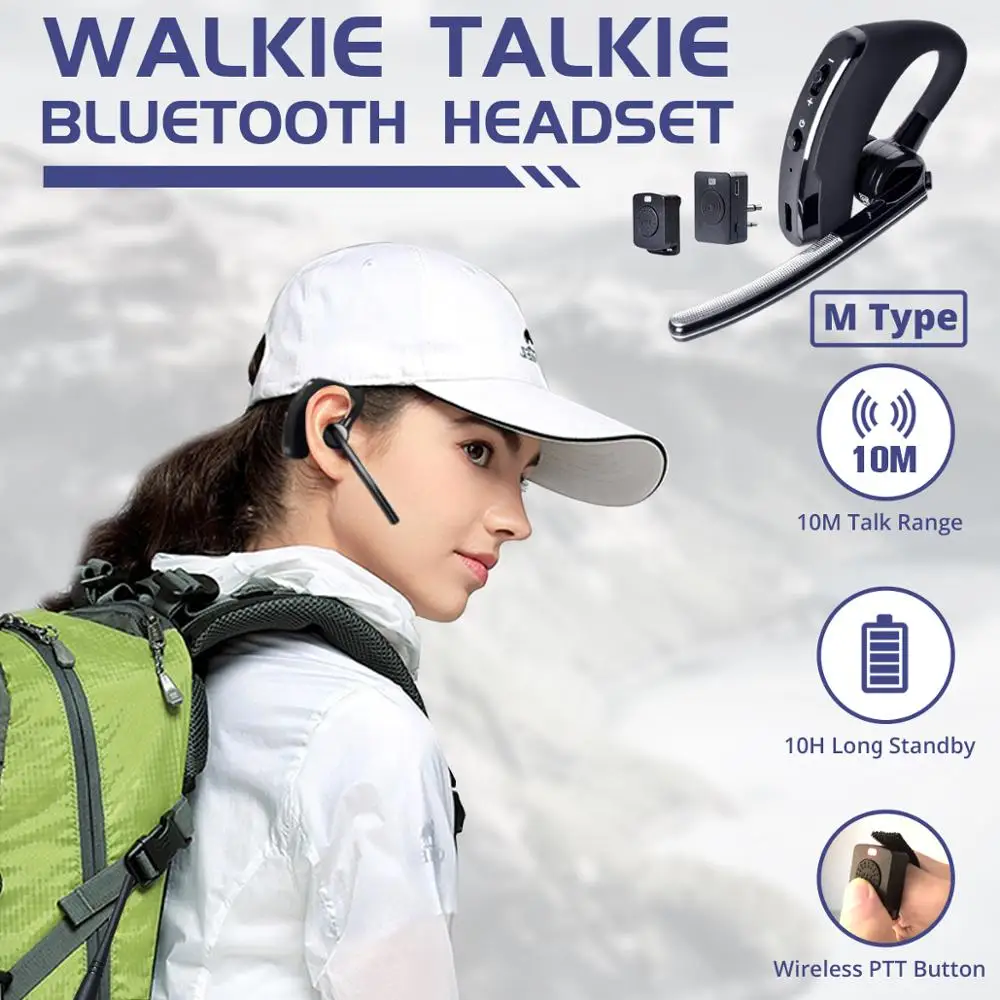 Беспроводная гарнитура PTT для рации Bluetooth наушники с микрофоном и разъемом M
