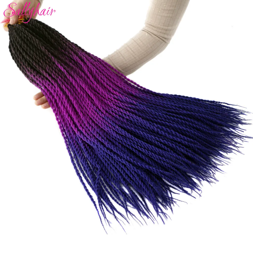 Sallyhair, 20 прядей, сенегалы, закрученные, вязанные, плетенные волосы для наращивания, высокая температура, синтетические, вязанные, Омбре, плетенные волосы
