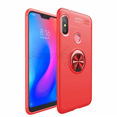 Для Xiaomi mi A2 Lite чехол Explorer чехол из силикагеля, автомобильный держатель, подставка держатель с магнитным креплением кольцом для пальца чехол из термопластичного полиуретана для mi A2 Lite Полное покрытие - Цвет: red plus red