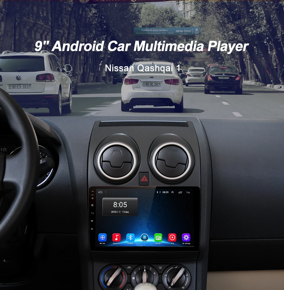AWESAFE для Nissan Qashqai 2008-2012 автомобильный Радио Мультимедиа Видео плеер gps No 2din 2 din Android 8,1 2G+ 32G