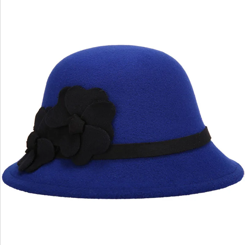 

BINGYUANHAOXUAN Women's Winter Bucket Hat with Bowknot Vintage Style Woolen Warm Graceful Floppy New Fashion
