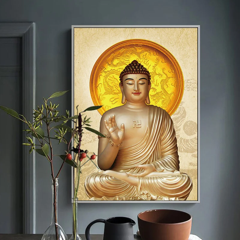 Художественный постер Будды на холсте картина настенные постеры дзен и печать