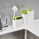 Полка для хранения кухонной многофункциональной губки, дозатор для мыла, моющего средства, помпа, стеллаж для хранения, органайзер, подставки
