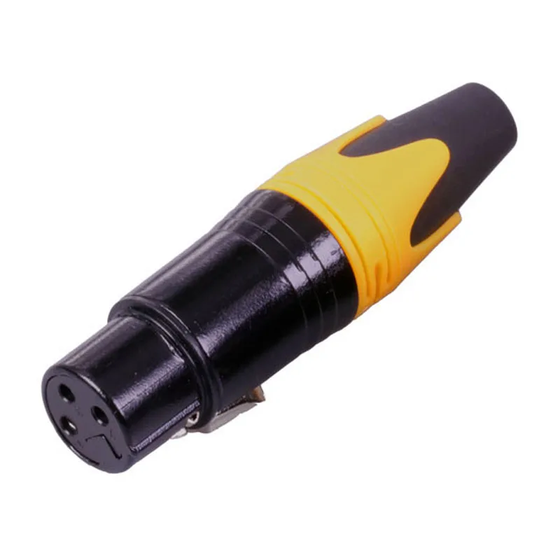1pc yellow female 1 шт. NC3MXX и NC3FXX XLR разъем, 3 Pin, пайка XL штекер и Женский Разъем Аудио Микрофон разъем для микрофона, 7 цветов - Цвет: 1pc yellow female