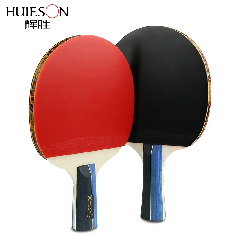 

Huieson 2Pcs/Set Professional wood Table Tennis Racket two sides Pimples-in Racket Rubber Table Tennis Bat with Bag