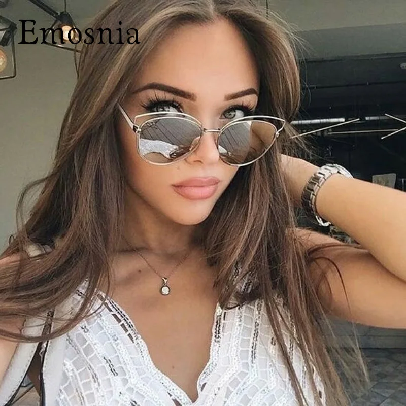 Женские солнцезащитные очки кошачий глаз Emosnia роскошные брендовые в стиле ретро