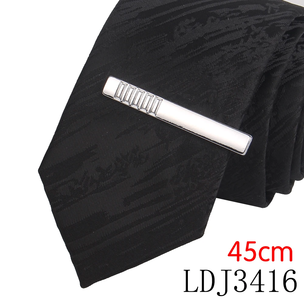 LDJ3416 Серебристый зажим для галстука для Для мужчин Классика метр Зажимы для галстука Сплав Зажим для галстука качество эмалированная булавка для галстука, воротника с украшением в виде кристаллов Бизнес Corbata - Окраска металла: LDJ3416