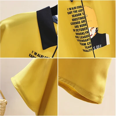 Обычные размеры женские блузки и топы корейские шифоновые рубашки с буквенным