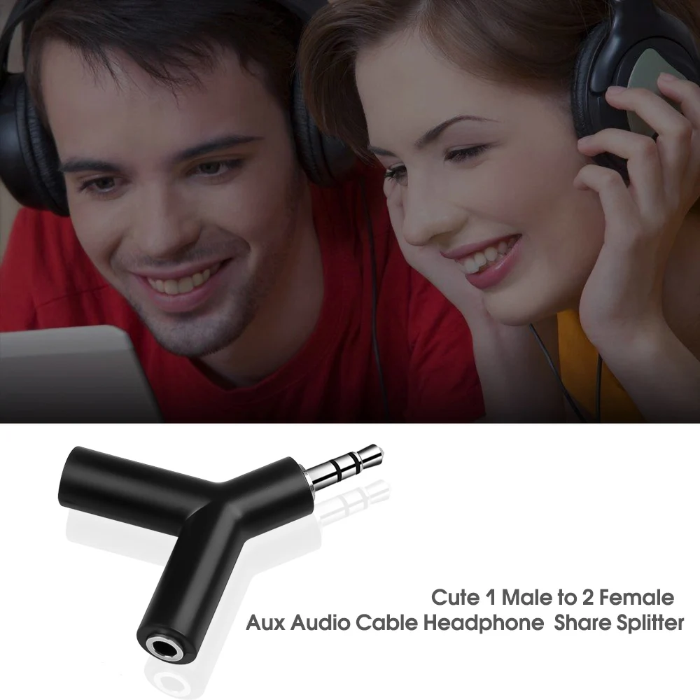 Универсальный адаптер для наушников 3 5 мм переходник с двойным разъемом сплиттер