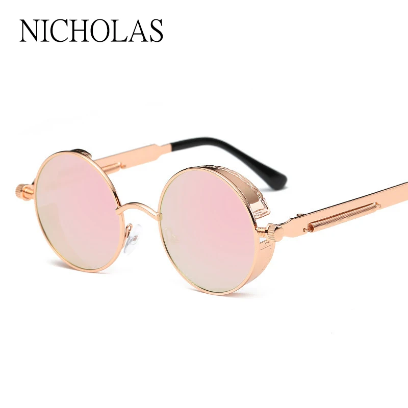 Женские солнцезащитные очки NICHOLAS круглые в стиле стимпанк ретро|glasses mirror|glasses