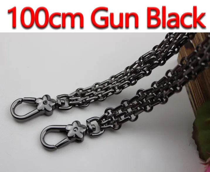 100cm Gun Black 16 мм Широкие ремни для сумок, ручки DIY 40 см-140 см золото, серебро, черный пистолет, бронза Замена металлической цепи плечевой ремень для сумок - Цвет: 100cm Gun Black