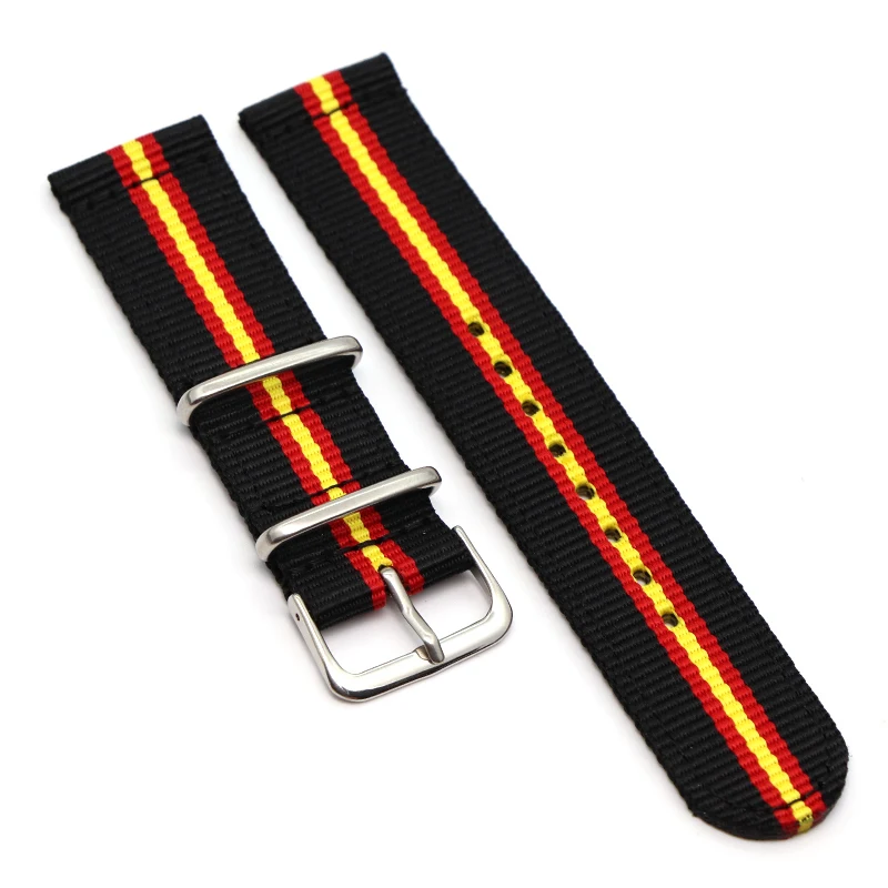 Black red yellow 20 мм нейлоновый ремешок для часов 22 мм ремешок для часов 18 мм ремешком nato сплошной цвет Ремешки для наручных часов для samsung Шестерни S3 Frontier S2 - Цвет ремешка: Black red yellow