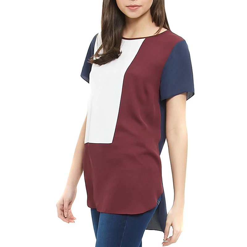 Женская свободная длинная шифоновая блузка Повседневная летняя рубашка с