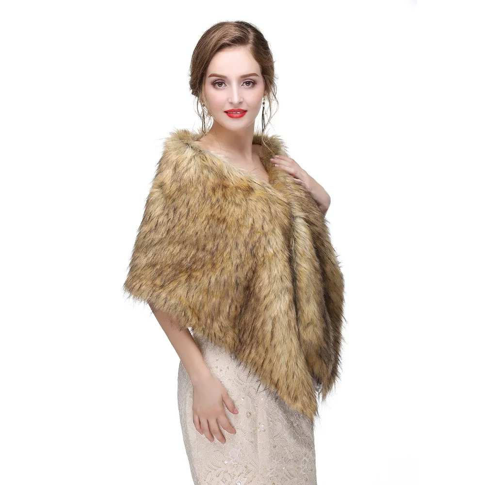 Forevergracedress элегантные мягкие осень-зима искусственного меха невесты Свадебные палантины куртки-болеро Свадебные пальто шали шарфы PJ423