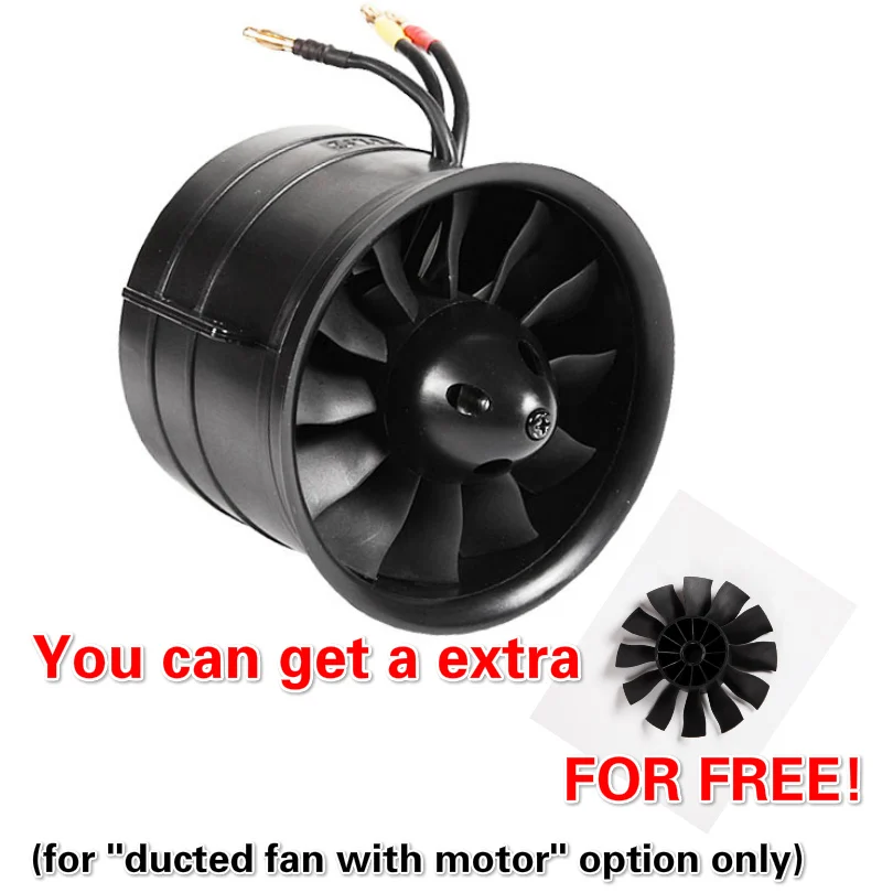 DuctedFan with motor FMS 90 мм 12 лопастей воздуховод вентилятор EDF блок с 3546 KV1900 мотор(опционально) 6S версия для радиоуправляемый самолет вертолет модель самолет запчасти - Цвет: DuctedFan with motor