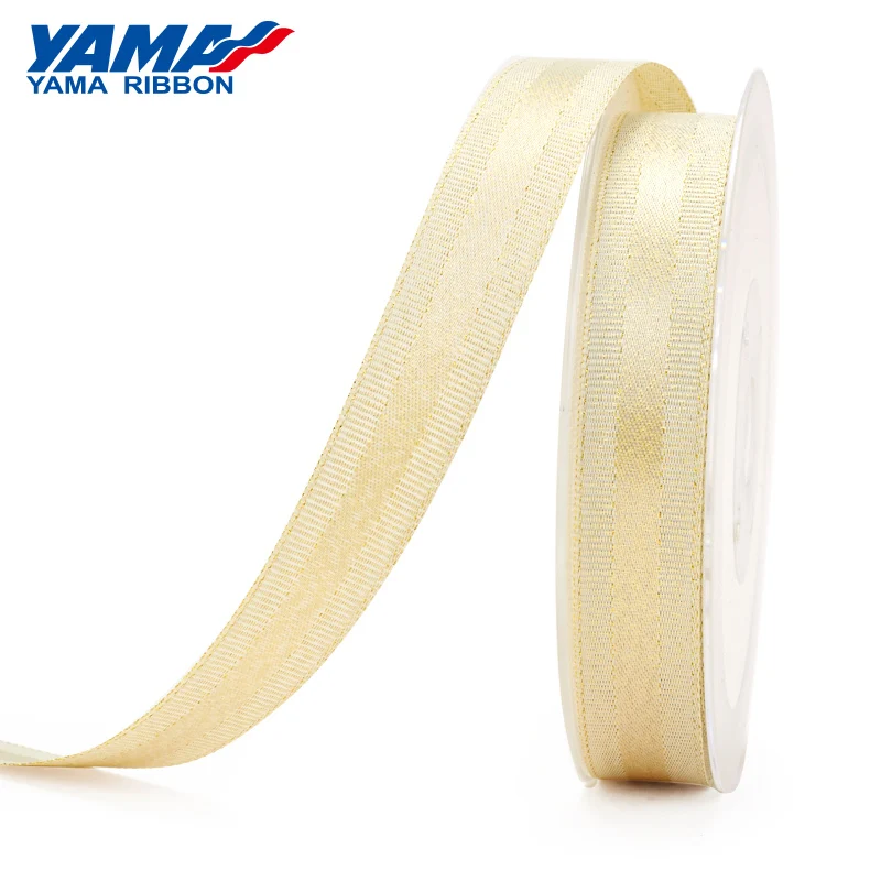 Атласная лента YAMA Gold DRL Grosgrain Edge 9 мм 16 мм 25 мм 38 мм 100 ярдов/рулон 3/" 5/8" " 1,5" Плетеный бант для волос подарочная упаковка - Цвет: antique white 028