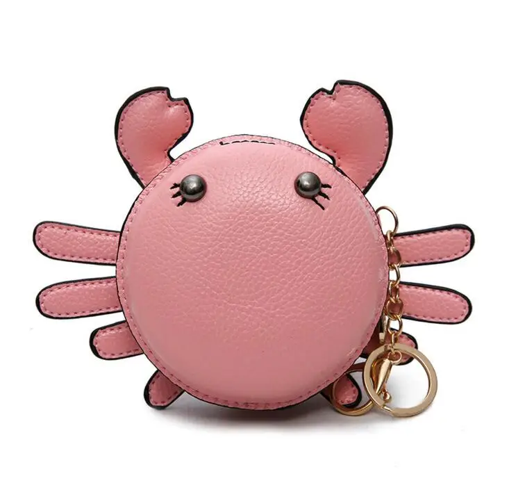 Pink LJT маленьким крабом мешочек для монет, ключей маленькая сумочка для девушек милый мини-кулон мешок дети кошельки с персонажами мультфильмов известный бренд Портмоне monederos para mujer - Цвет: Pink