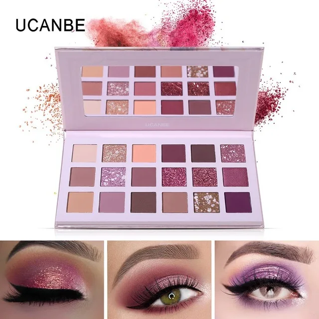 UCANBE eyeshadow O. TWO. O, палитра теней для век телесного цвета, 21 цвет, тени для век, мерцающие матовые блестящие пудры, водостойкая палитра, Дымчатая красота, косметический набор - Цвет: UCANBE eyeshadow