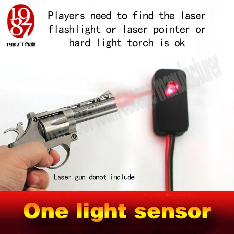 Real room escape game one светильник sensor prop laser flash light to magic фонарь strong shoot open the lock|flashlight