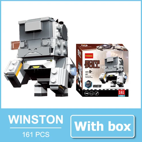 WINSTON with box За просмотром Tracer Hanzo Mccree Dva игрушки экшн-фигурки блочные фигурки игра персонажи фигурки игрушка подарок для мальчика Мужчины - Цвет: WINSTON with box