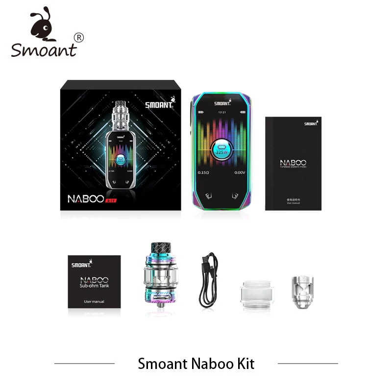 New Smoant Naboo Kit Dual battery 225w Box Mod with 4ml subohm Tank Mesh Coli Vape Music Mode Electronic Cigarettes | Электроника