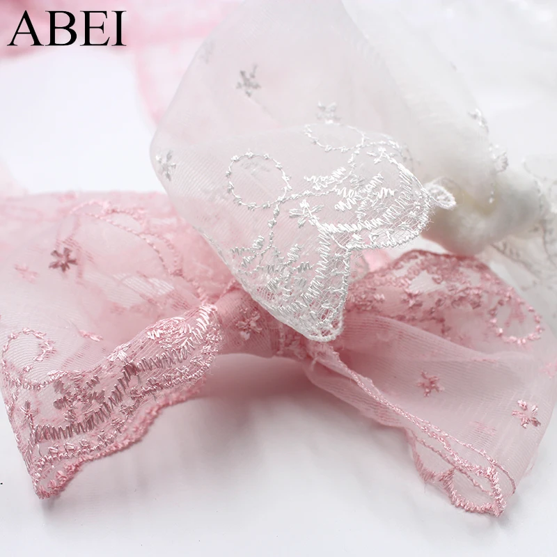 10 ярдов/партия вышитые кружева из органзы|embroidered lace ribbon|lace materiallace ribbon |