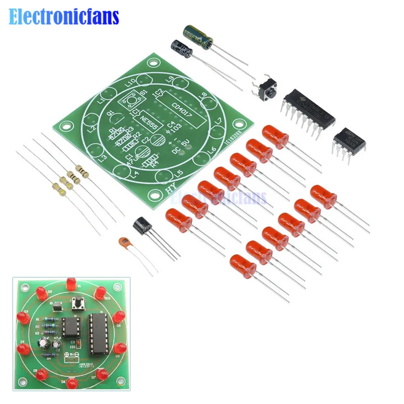 Diymore Лаки поворотные люкс электронный пакет CD4017 NE555 самостоятельно DIY