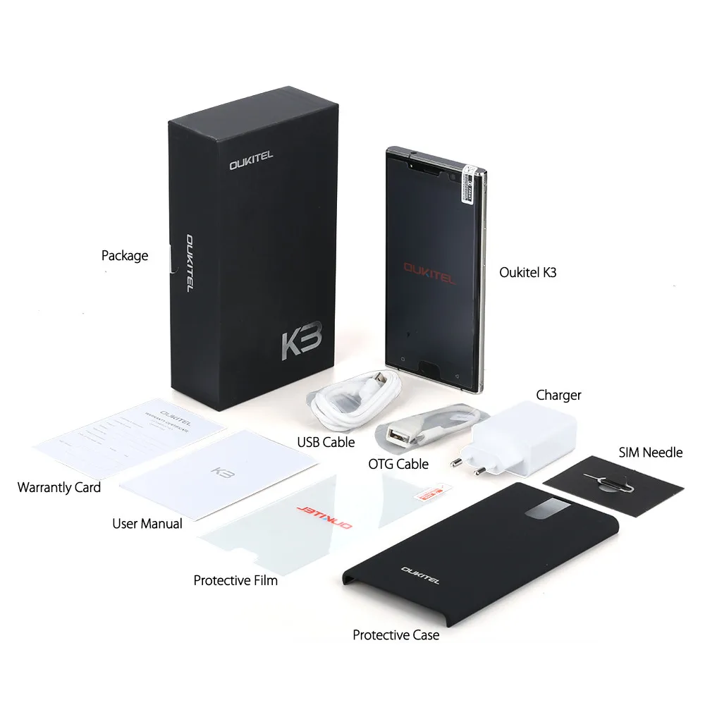 Oukitel K3 16MP + 2MP 4 камеры мобильного телефона MT6750T Octa Core GB 64 сотовые телефоны 5 дюйма 6000