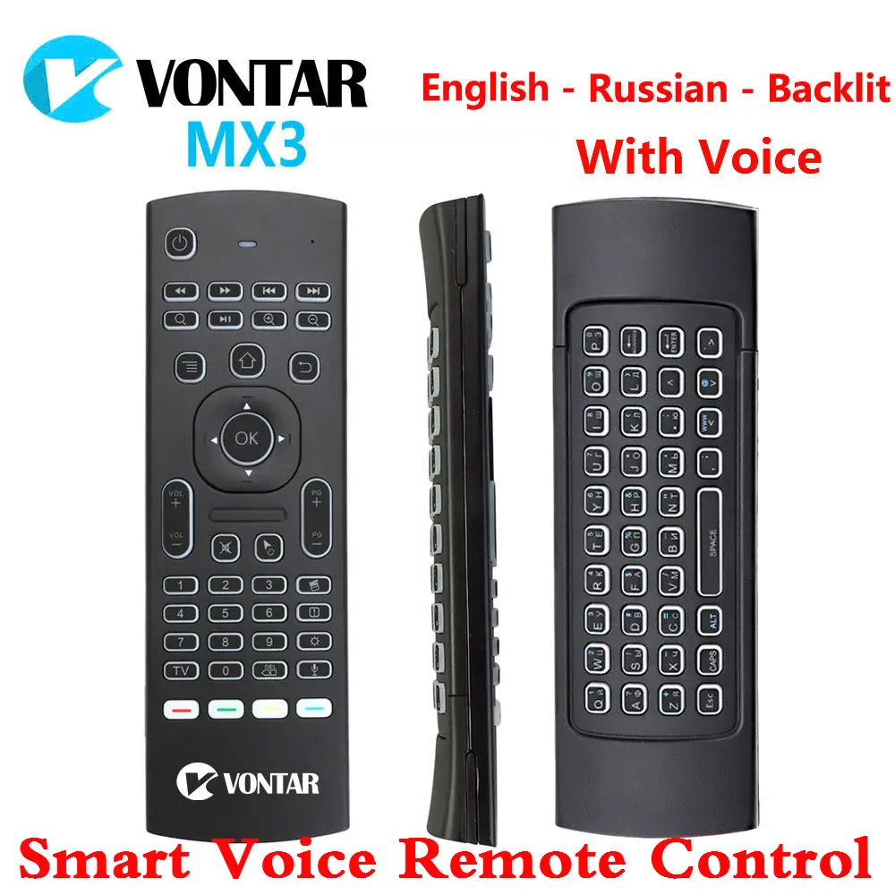 MX3 Air mouse умный голосовой пульт дистанционного управления с подсветкой MX3 Pro 2,4G Беспроводная клавиатура IR Learning для Android 9,0 tv BOX