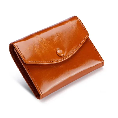 Khaki COMFORSKIN, новинка, Воловья кожа, короткий стиль, Женский кошелек, натуральная кожа, вощеная кожа, многофункциональный Женский кошелек,, брендовый кошелек - Color: Khaki