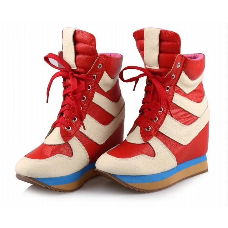 

Сезон осень-зима; женские ботильоны на шнуровке; модная повседневная обувь, увеличивающая рост; женские мотоботы-гладиаторы из натуральной кожи