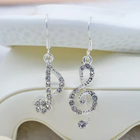 1 pair fashion hot womens girls trendy fancy treble music note ear hook dangle earring charm wedding gift jewelry hot sale