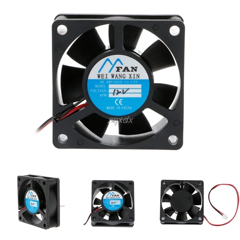 

DC 12V 2-Pin Cooler Brushless Axial PC CPU Case Cooling Fan 6020 60mmX60mmX20mm Drop ship