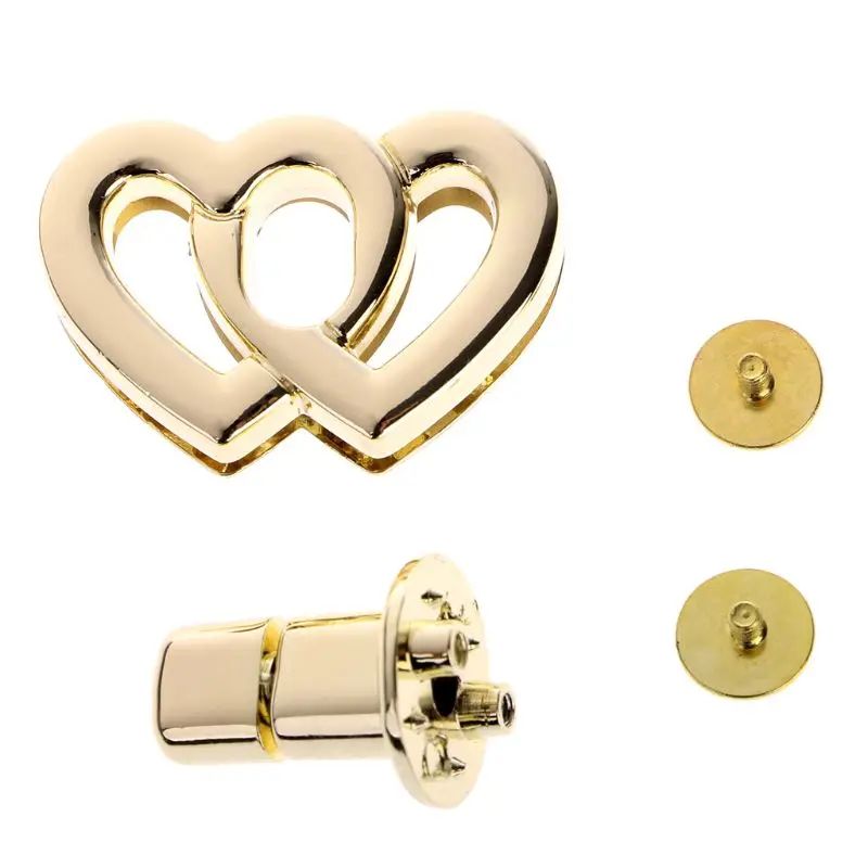 

1PC Metal Heart Clasp Buckles Turn Lock Twist Locks For Handbag Bag Purse Craft Gold DIY Bag Accessories High Quality