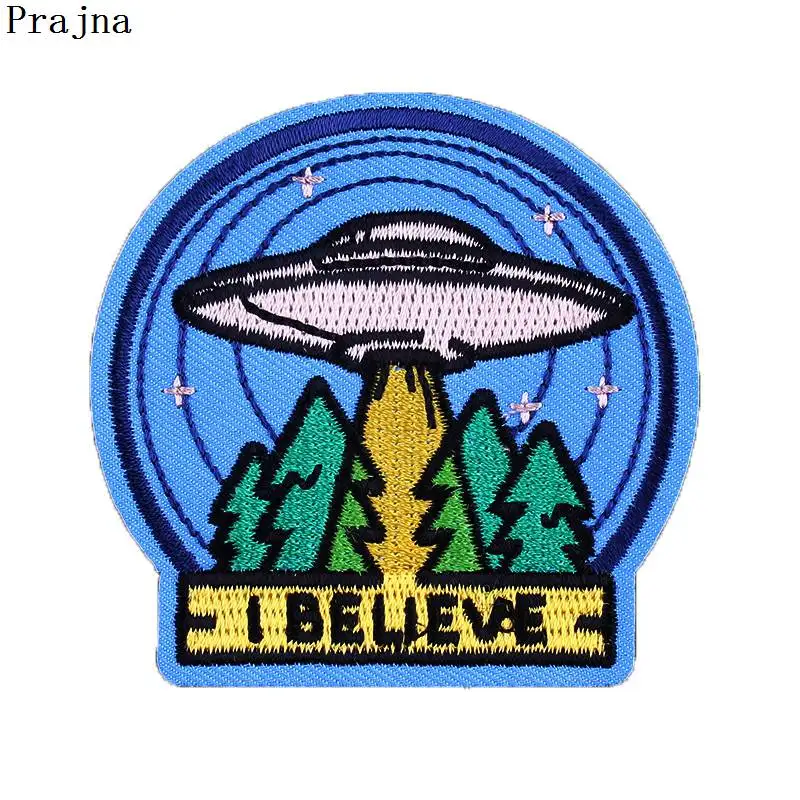 Prajna UFO Planet Patches I Believe DIY одежда Летний стиль вышивка наклейки на одежду украшение