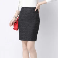 new autumn and winter fashion casual brand dark gray plus size plaid high waist female women ladies girls skirts clothes