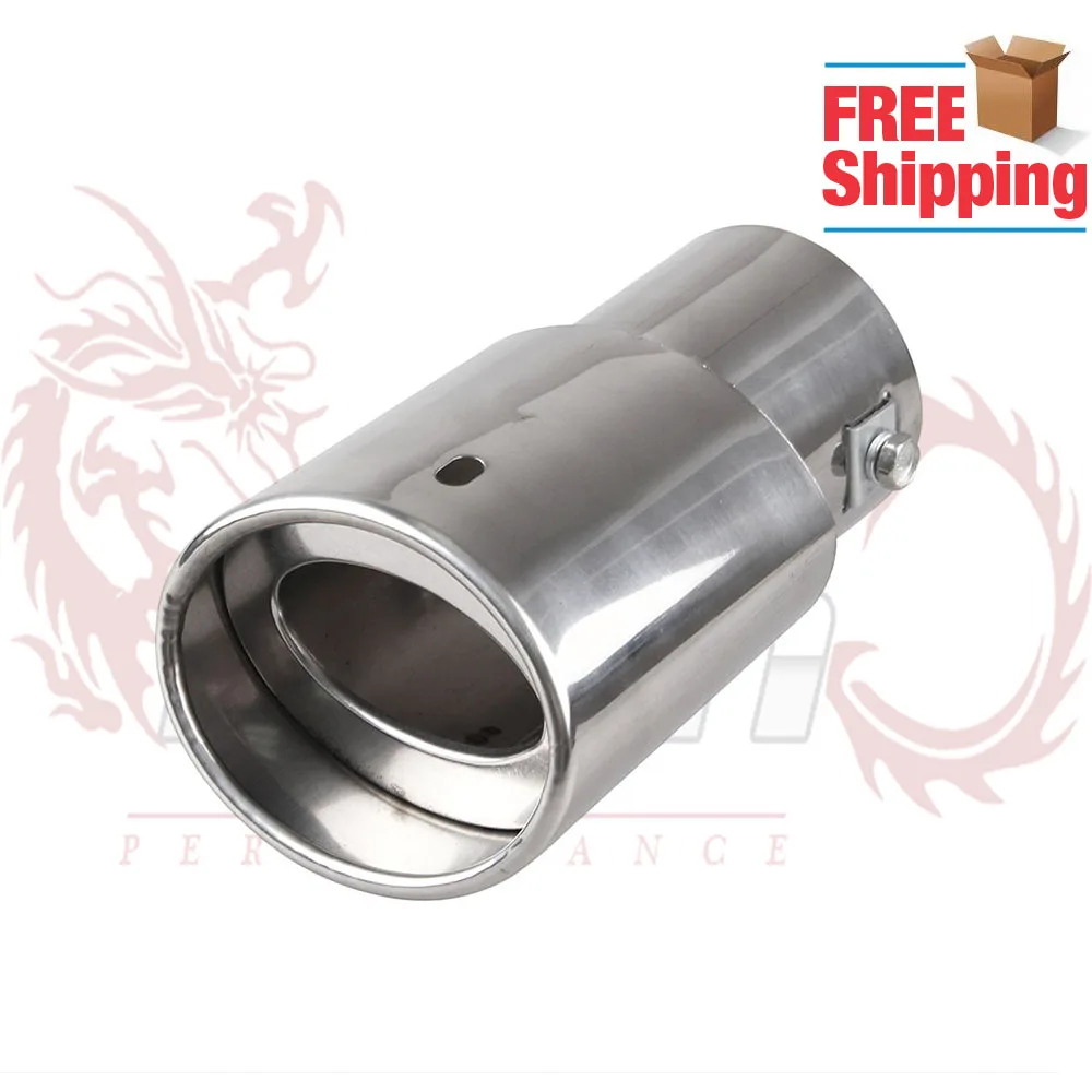 Новый автомобильный глушитель из нержавеющей стали с хромированной отделкой