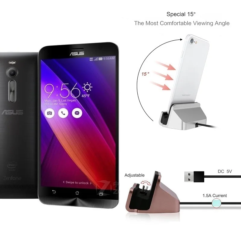 Док-станция Micro USB Type C зарядная станция для Asus Zenfone 2 Laser ZE500KL ZE601KL ZE500CL ZE551ML